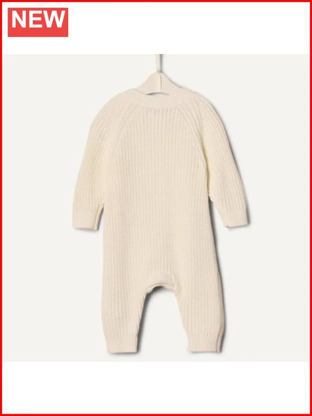 Unisex Baby Cotton Knit Playsuit Textured Stitch Long Sleeve Romper